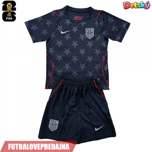 Lacne Dětský Futbalové dres Spojené štáty MS 2026 Krátky Rukáv - Preč (+ trenírky)